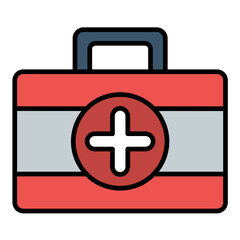 Obraz premium Medical Kit Line Color Icon