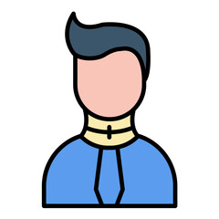 Broken Neck Line Color Icon