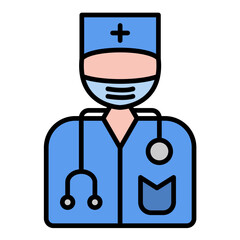 Male Surgeon Line Color Icon