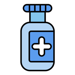 Pills Bottle Line Color Icon