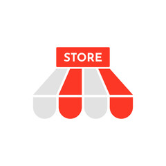 Illustration Vector Graphic Store Awning Canopy Red Rolor For Logo Online Store Shopping