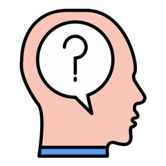 Doubt Line Color Icon