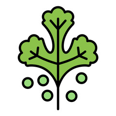 Coriander Line Color Icon