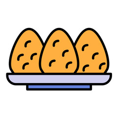 Coxinha Line Color Icon