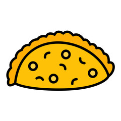 Empanada Line Color Icon