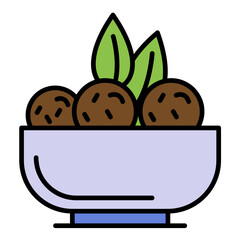 Falafel Line Color Icon