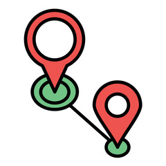 Point Destination Line Color Icon