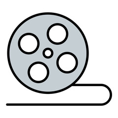 Film Reel Line Color Icon