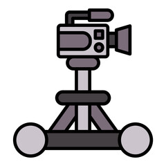 Camera Dolly Line Color Icon