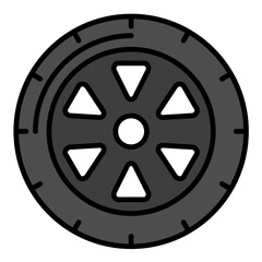 Obraz premium Wheel Line Color Icon