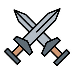 Fototapeta premium Sword Line Color Icon