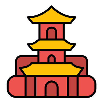 recommend clip art: Stupa Line Color Icon