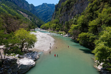 Fototapeta na wymiar View of Arachthos river in the area of Tzoumerka in Epirus, Greece