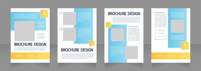 Humanitarian help for Ukrainian refugees blank brochure design. Template set with copy space for text. Premade corporate reports collection. Editable 4 paper pages. Montserrat font used