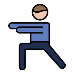 Warrior Pose Line Color Icon