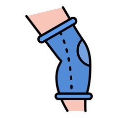 Knee Press Line Color Icon