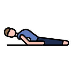 Fish Pose Line Color Icon