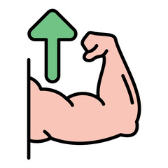 Muscles Line Color Icon