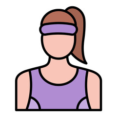 Sporty Lady Line Color Icon