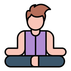 Yoga Line Color Icon
