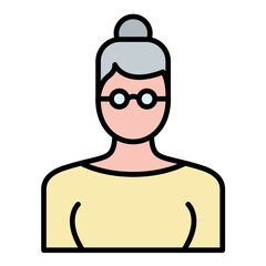 Old Woman Line Color Icon