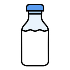 Milk Bottle Line Color Icon