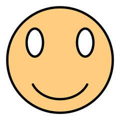 Grinning Face with Smiling Eyes Line Color Icon