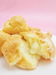 Close up of cream puffs