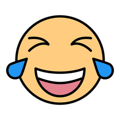 Rolling on the Floor Laughing Line Color Icon