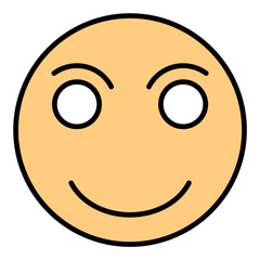 Slightly Smiling Face Line Color Icon