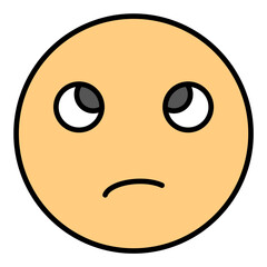 Face with Rolling Eyes Line Color Icon