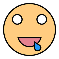 Drooling Face Line Color Icon