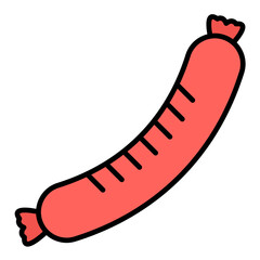 Sausage Line Color Icon