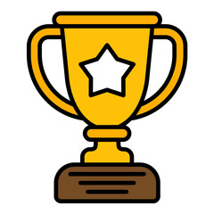 Trophy Line Color Icon