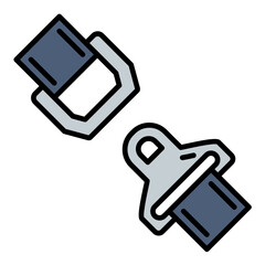 Safety Belt Line Color Icon