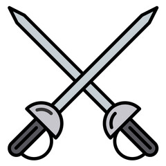Fencing Line Color Icon