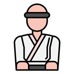 Judo Line Color Icon