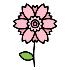 Peony Line Color Icon