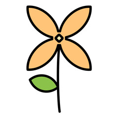 Bouvardia Line Color Icon
