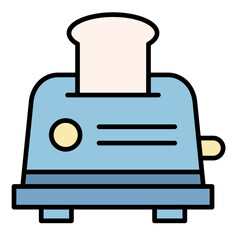 Fototapeta premium Toaster Line Color Icon