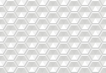 Geometric seamless hexagon pattern, white paper texture  in 3d paper art style, can be used in web, cover, poster or book design. Vector illustration.