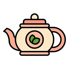 Tea Pot Line Color Icon