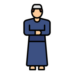 Friday Prayer Line Color Icon