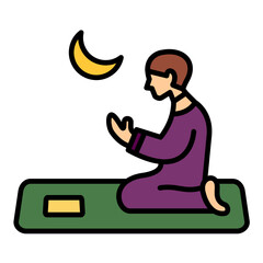 Muslim Dua Line Color Icon
