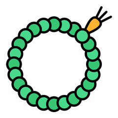 Praying Beads Line Color Icon