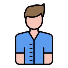 Male Patient Line Color Icon