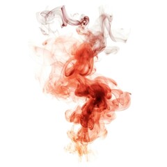 Fire with smoke element on white background Generative AI