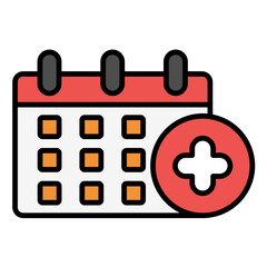 Medical Appointment Line Color Icon