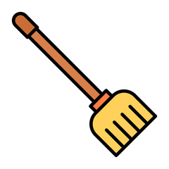 Broom Cleaning Line Color Icon