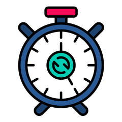Alarm Repeat Line Color Icon